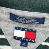 Tommy Hilfiger Striped Polo Shirt - Medium Green Cotton
