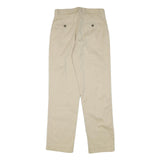 TOMMY HILFIGER Mens Regular Fit Beige Cotton Blend Trousers W27 L28 Classic Zip