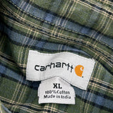 Carhartt Checked Flannel Shirt - XL Blue Cotton
