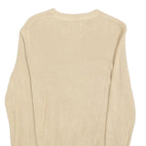 CALVIN KLEIN JEANS Womens Beige Plain Cotton Basic Knit Jumper M Soft Comfort