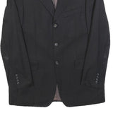 PIATTELLI Mens Black Wool Classic Jacket M Tailored Button Plain Formal Blazer