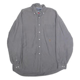 TOMMY HILFIGER Mens Grey Cotton Shirt L Button-Down Long Sleeve Classic