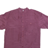 NEW FAST Mens Purple Silk Shirt M Button-Down Relaxed Fit Casual