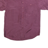 NEW FAST Mens Purple Silk Shirt M Button-Down Relaxed Fit Casual