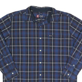 CHAPS Mens Blue Plaid Shirt L Cotton Long Sleeve Button Closure Casual Wear
