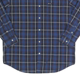 CHAPS Mens Blue Plaid Shirt L Cotton Long Sleeve Button Closure Casual Wear