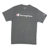 CHAMPION Mens Grey Graphic T-Shirt M Short Sleeve Crew Neck Classic Cotton