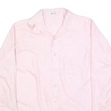 Mens Pink Plain Shirt L Classic Long Sleeve Button Closure Casual Formal