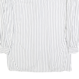 AMBINENTE Womens White & Black Striped Shirt M Casual Cotton Button Down