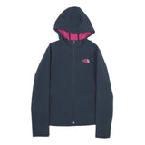 THE NORTH FACE Womens Navy & Pink Hoodie Zip Jacket S Polyester Blend Outdoor