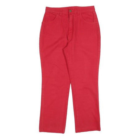 Womens Red Regular Straight Cotton Blend Jeans W28 L26 Zip Closure Comfort Style