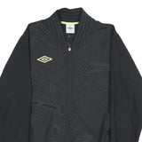 UMBRO Mens Black Track Jacket L Polyester Polka Dot Zip Up Sportswear