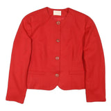 PENDLETON Womens Red Wool Jacket M Classic Tailored Plain Elegant Zip Closure