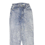NORWISS Womens Jeans Blue Relaxed Straight Denim Light W23 L28 Acid Wash Stylish