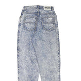 NORWISS Womens Jeans Blue Relaxed Straight Denim Light W23 L28 Acid Wash Stylish