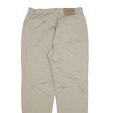 CALVIN KLEIN Womens Relaxed Beige Cotton Blend Zip Trousers W32 L30 Casual Wear