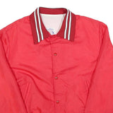 AVON SPORTSWEAR Mens Red Button Jacket L Polyester Plain Lightweight