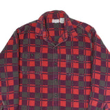 CHAMPION Womens Red Burgundy Check Shirt UK 12 Long Sleeve Button Closure Casual