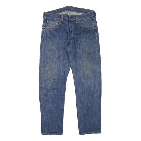 LEVI'S 501 Mens Jeans Blue Regular Straight Denim Medium W32 L28 Classic Button