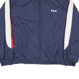 FILA Mens Blue & Red & White Colourblock Track Jacket M Polyester Blend