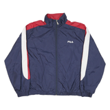 FILA Mens Blue & Red & White Colourblock Track Jacket M Polyester Blend