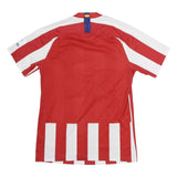 NIKE Mens Red & White Football Shirt S Short Sleeve Round Neck Atletico Madrid