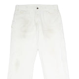 DICKIES Mens White Relaxed Relaxed Straight Denim W36 L29 Workwear Painter Jeans