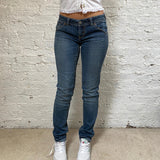 Mek Dnm Embroidered Jeans - 32W UK 10 Blue Cotton