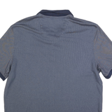 CALVIN KLEIN Mens Blue Cotton Blend Polo Shirt L Short Sleeve Plain Casual