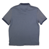 CALVIN KLEIN Mens Blue Cotton Blend Polo Shirt L Short Sleeve Plain Casual