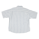 HENNRY GRETHEL Mens Blue & White Striped Shirt XL Cotton Blend Casual Summer