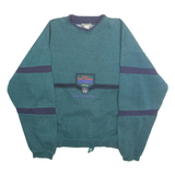 INTROSPECT Mens Blue Sweatshirt Crew Neck L Embroidered Logo Vintage