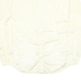 HI-STYLE Mens Cream Satin Shirt L Classic Long Sleeve Button Down Relaxed Fit