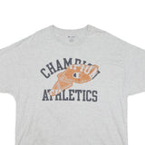 CHAMPION Mens Grey Graphic T-Shirt 2XL Short Sleeve Crew Neck Cotton Blend