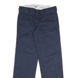 DICKIES Mens Cotton Blend Navy Regular Straight Trousers W30 L29 Workwear