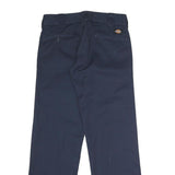 DICKIES Mens Cotton Blend Navy Regular Straight Trousers W30 L29 Workwear