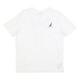 NAUTICA Mens White Graphic T-Shirt M Short Sleeve Crew Neck Cotton Blend Casual