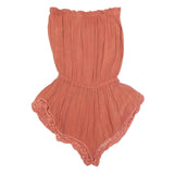 JEN'S PIRATE BOOTY Womens Rust Playsuit Crochet Trim S Summer Casual Festival