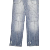 CIPO AND BAXX Mens Jeans Blue Regular Straight Denim Light W32 L34 Distressed