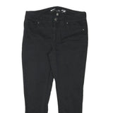 SEVEN7 Womens Black Slim Slim Leg Trousers W34 L28 Zip Cotton Blend Stylish