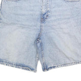 H&M Womens Denim Blue Casual Shorts L W34 Cotton Blend Summer Wear