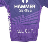 BIORACER SPEEDWEAR Mens Purple Cycling T-Shirt M Short Sleeve Zip Neck Graphic
