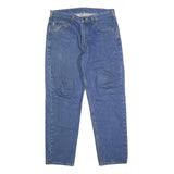 CARHARTT Mens Relaxed Jeans Blue Denim W33 L30 Classic Cotton Zip Pocket Design