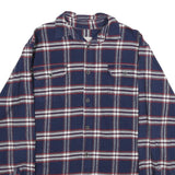 JACHS Mens Blue & White Check Shirt XL Cotton Long Sleeve Casual Button Down