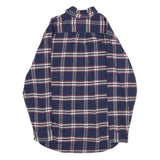 JACHS Mens Blue & White Check Shirt XL Cotton Long Sleeve Casual Button Down