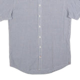 TOMMY HILFIGER Mens Blue Check Shirt M Cotton Blend Short Sleeve Button Collar