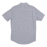 TOMMY HILFIGER Mens Blue Check Shirt M Cotton Blend Short Sleeve Button Collar