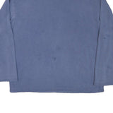 Mens Blue Sweatshirt XL Floral Graphic Crew Neck Cotton Blend Casual