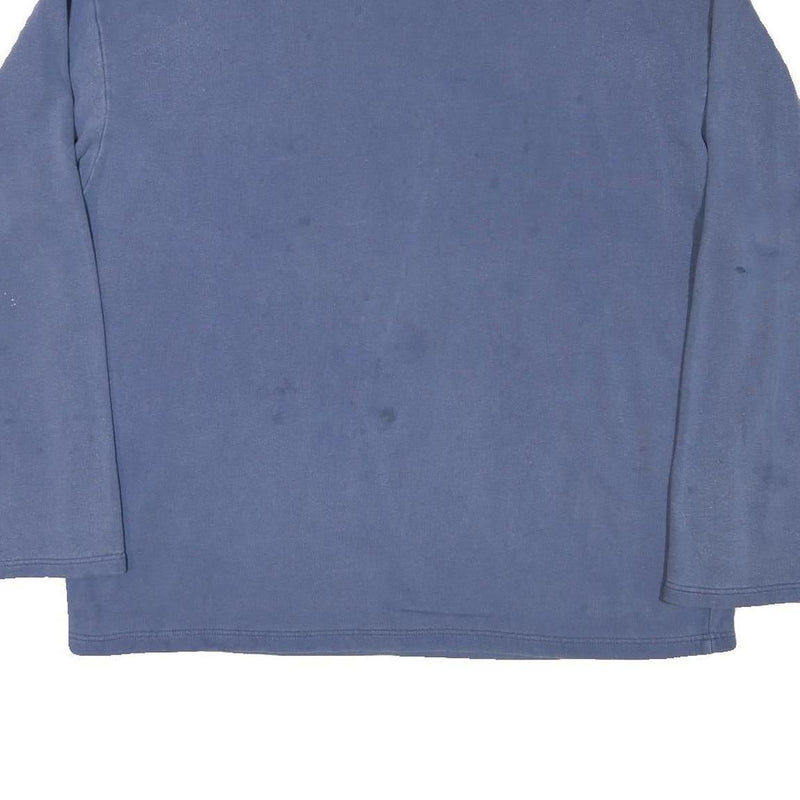 Mens Blue Sweatshirt XL Floral Graphic Crew Neck Cotton Blend Casual