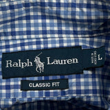 Ralph Lauren Checked Short Sleeve Shirt - Large Blue Cotton